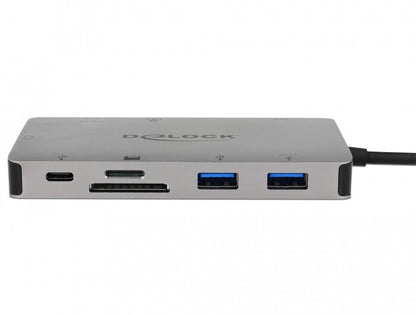 DeLOCK 87735 dockningsstationer för bärbara datorer Kabel USB 3.2 Gen 1 (3.1 Gen 1) Type-C Grå