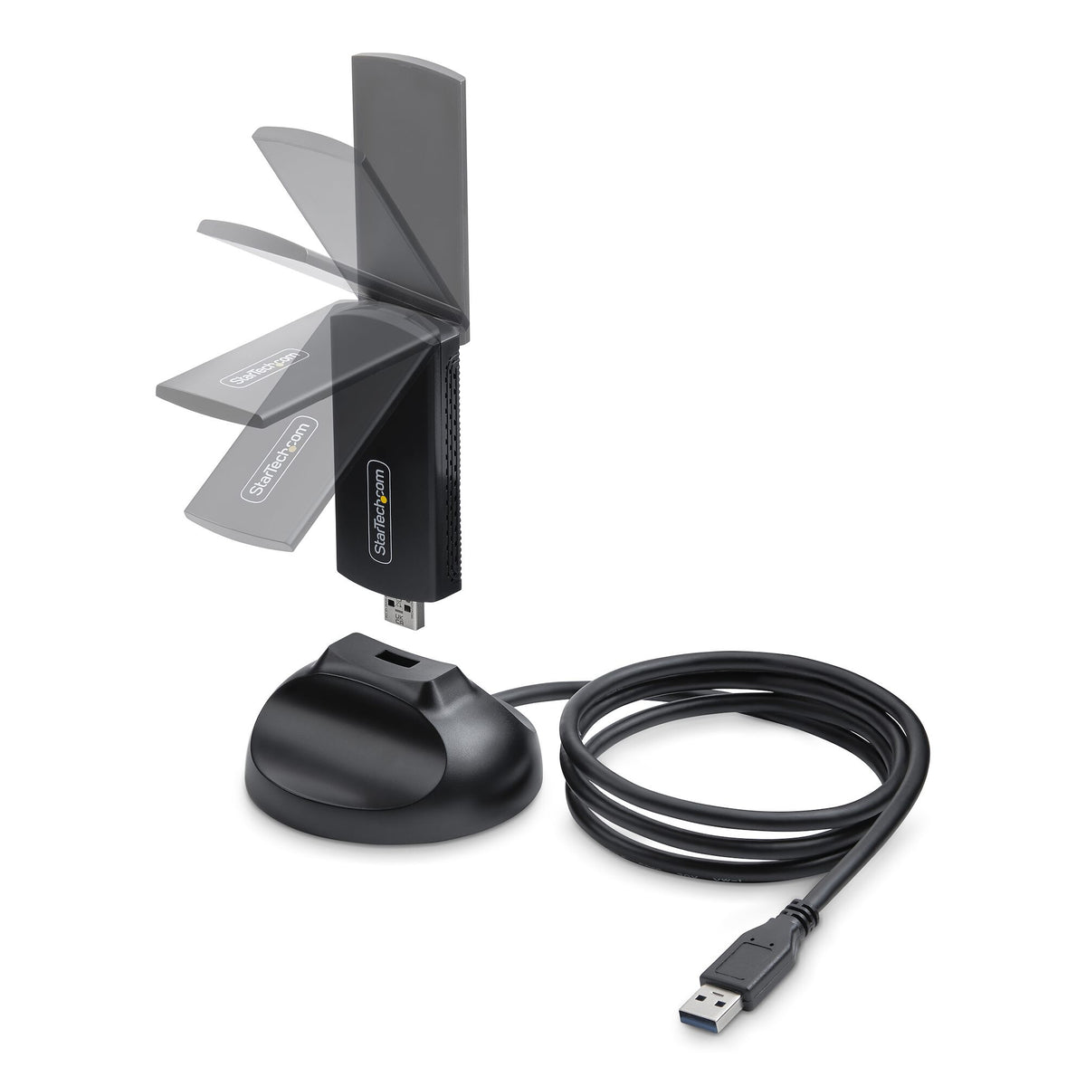 StarTech.com Wi-Fi 6E USB-adapter/-dongel, för stationär/bärbar dator, trådlös NIC med vikbar antenn, WiFi-adapter med stöd för 802.11 b/g/n/ac/ax, 2,4/5/6 GHz nätverkskompatibel