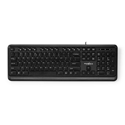 Nedis KBMU200BKUS tangentbord Kontor USB QWERTY Amerikanskt internationellt Svart