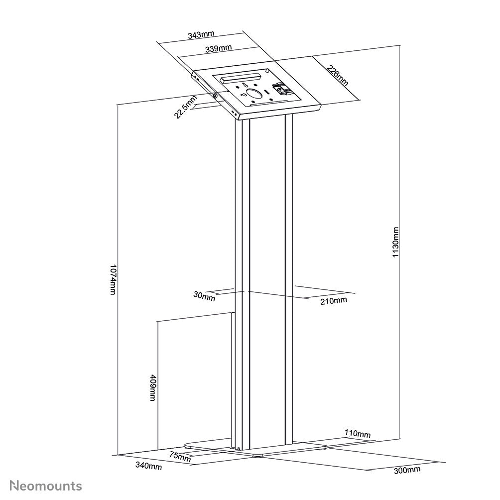Neomounts FL15-750WH1 ställ och skyddsskal för surfplattor 27,9 cm (11") Vit