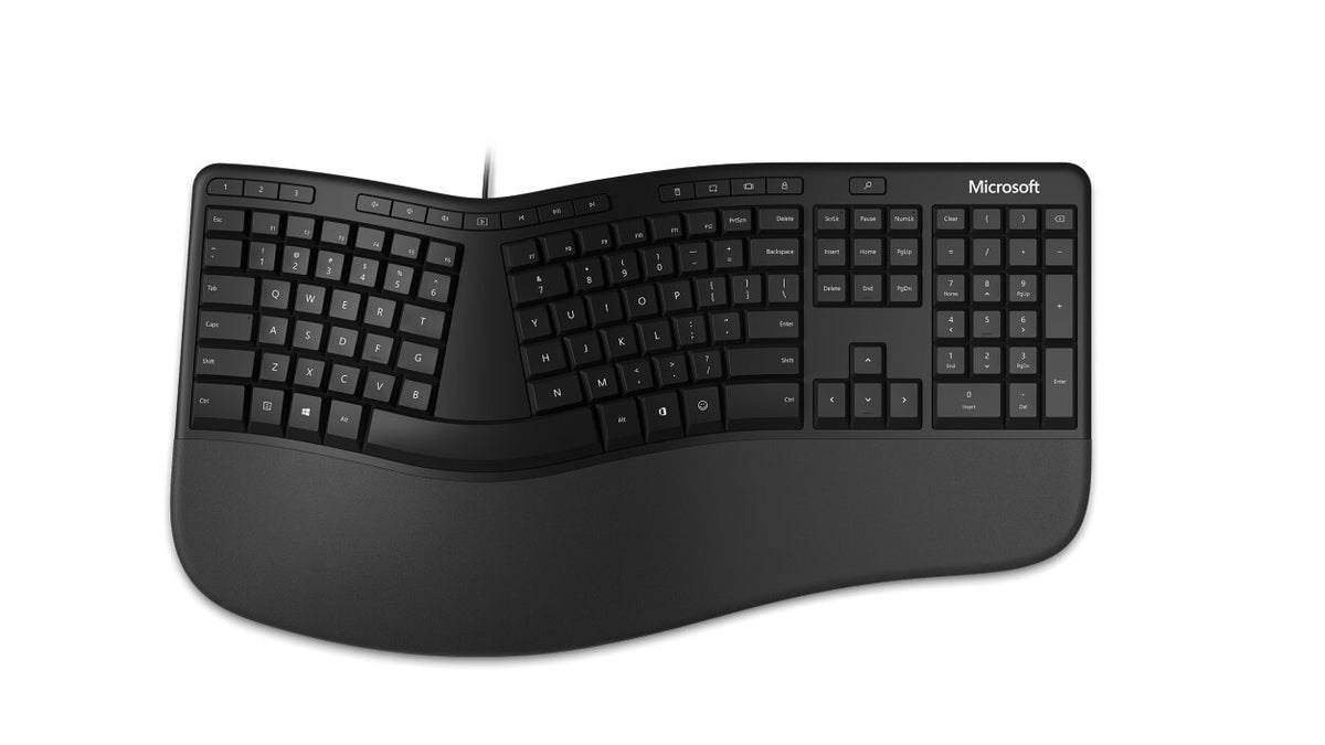 Microsoft Ergonomic tangentbord Universal USB AZERTY Belgiskt Svart
