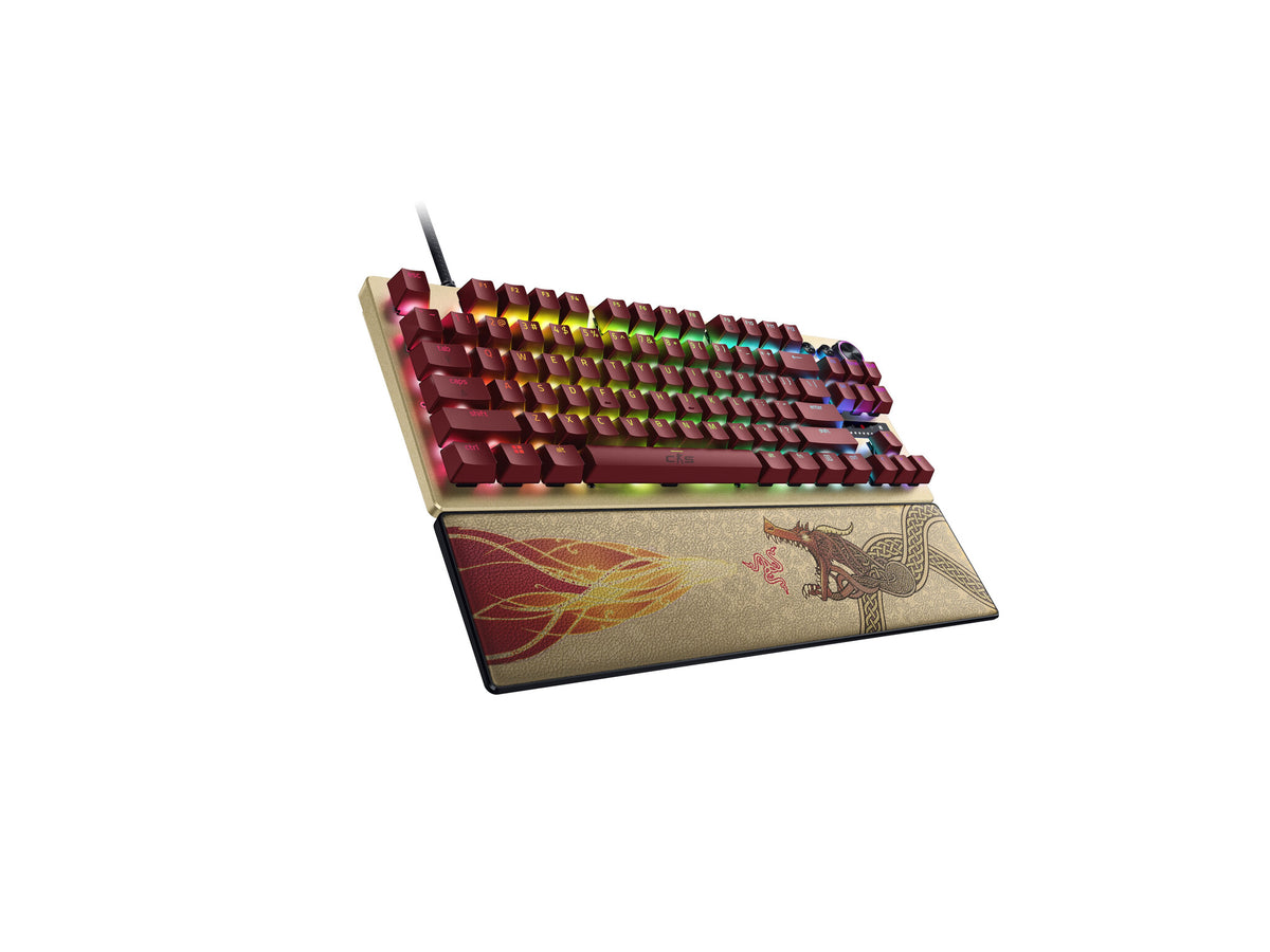 Razer Huntsman V3 Pro Tenkeyless tangentbord Spela USB QWERTY UK internationellt Guld, Gul