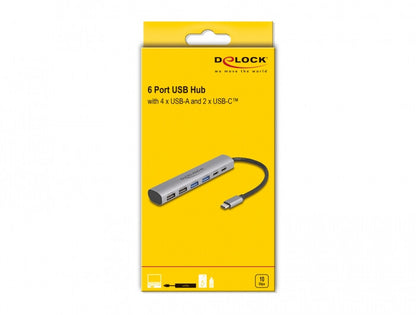 DeLOCK 64232 dockningsstationer för bärbara datorer Kabel USB 3.2 Gen 1 (3.1 Gen 1) Type-A + Type-C Grå