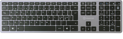 Voxicon 280 Slim Metal Wireless tangentbord Mus inkluderad Universal RF Trådlös QWERTY Nordic Svart, Silver