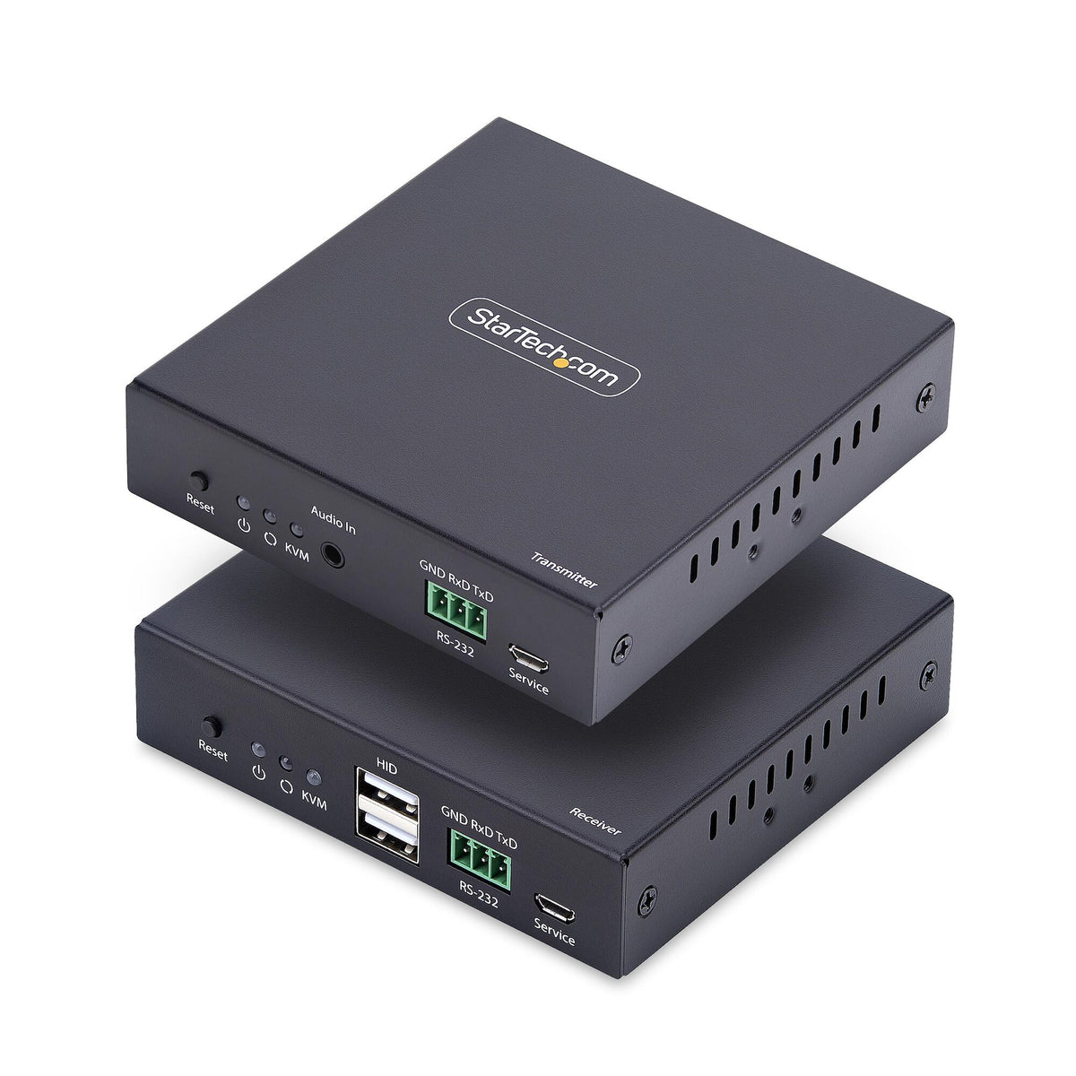 StarTech.com HDMI KVM-förlängare över IP-nätverk, 4K 60 Hz, drivrutinslös, HDMI och USB över Ethernet/CAT6, AVoIP, sändar- och mottagarsats, inklusive monteringssatser