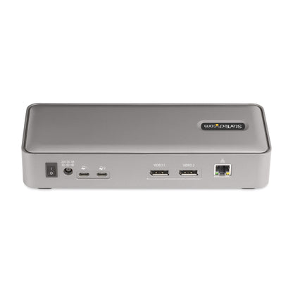 StarTech.com KVM-dockningsstation för dubbla bärbara datorer med USB-C, 4K 60 Hz DisplayPort-dockningsstation för dubbelskärm, USB-hubb med 5 portar, GbE, 90 W/45 W strömförsörjning till två bärbara datorer, Windows/Mac, KVM-dockningsstation med 2 värdar