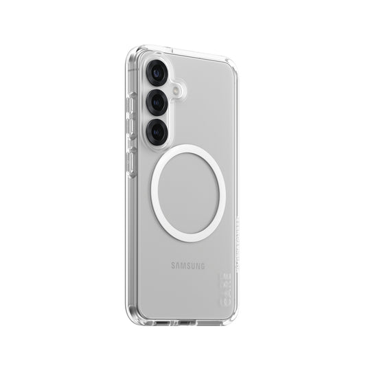 PanzerGlass CARE by ® Flagship Case Transparent Urban Combat w. White Qi Compatible Samsung Galaxy S25 mobiltelefonfodral Omslag