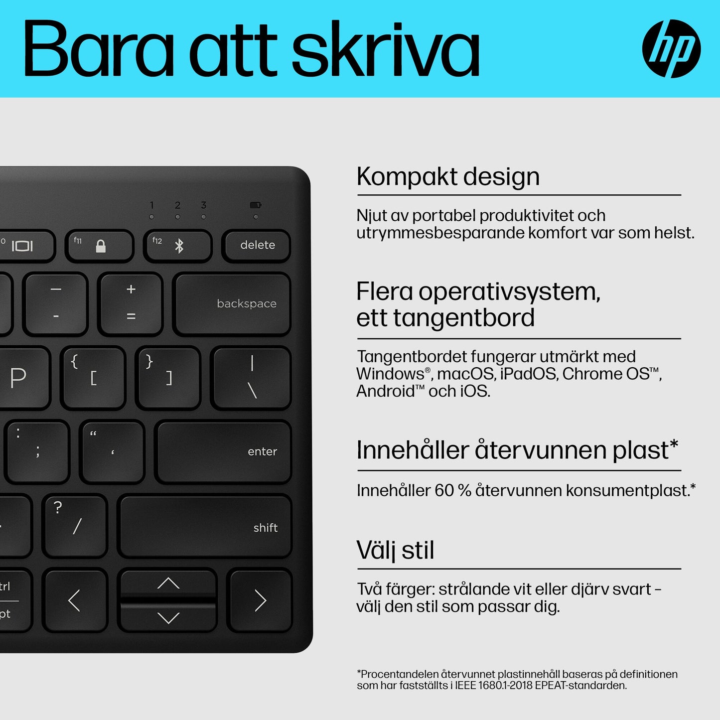 HP 350 kompakt Bluetooth-tangentbord för flera enheter