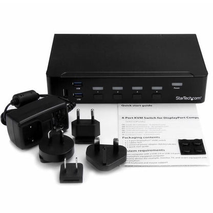 StarTech.com DisplayPort KVM-switch med 4 portar - USB 3.0 - 4K 30 Hz