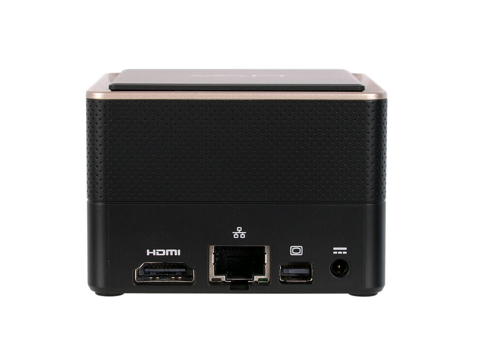 ECS LIVA Q3 Plus AMD Ryzen Embedded V1000 V1605B 8 GB DDR4-SDRAM 128 GB eMMC Mini PC Mini-PC Svart