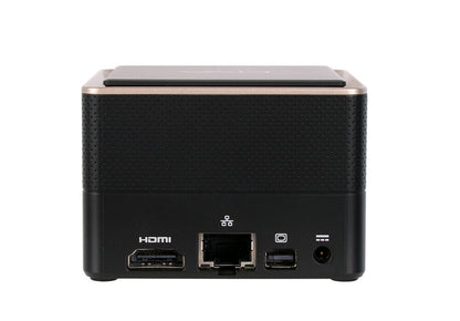 ECS LIVA Q3 Plus AMD Ryzen Embedded V1000 V1605B 8 GB DDR4-SDRAM 128 GB eMMC Mini PC Mini-PC Svart