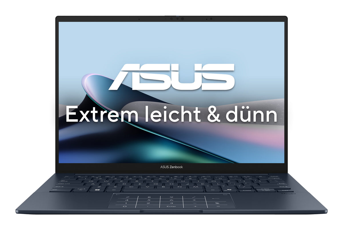 ASUS Zenbook 14 OLED UX3405CA-QL205W Intel Core Ultra 9 285H Bärbar dator 35,6 cm (14") Pekskärm WUXGA 32 GB LPDDR5x-SDRAM 1 TB SSD Wi-Fi 7 (802.11be) Windows 11 Home tyska Blå