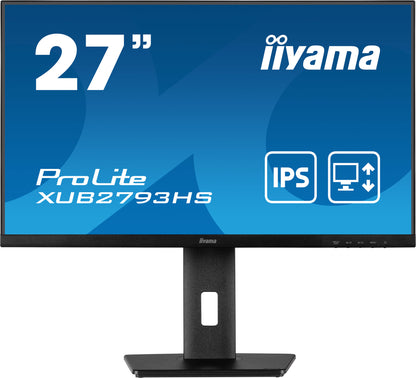 iiyama ProLite XUB2793HS-B7 platta pc-skärmar 68,6 cm (27") 1920 x 1080 pixlar Full HD LED Svart