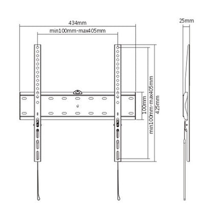 Gembird WM-55F-02 tv-fäste 139,7 cm (55") Svart
