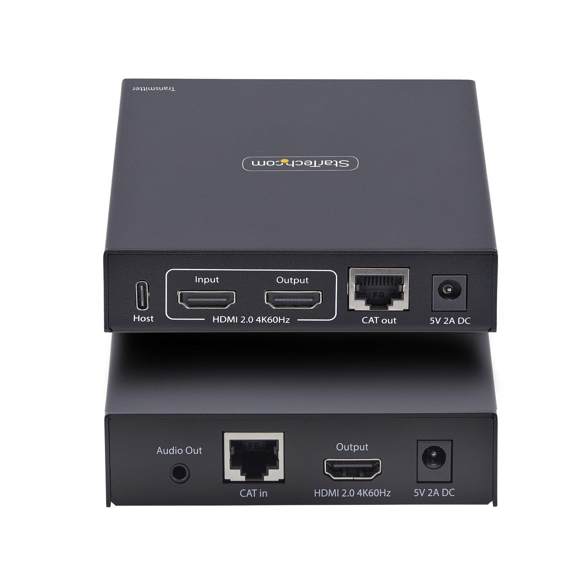 StarTech.com HDMI KVM-förlängare över IP-nätverk, 4K 60 Hz, drivrutinslös, HDMI och USB över Ethernet/CAT6, AVoIP, sändar- och mottagarsats, inklusive monteringssatser