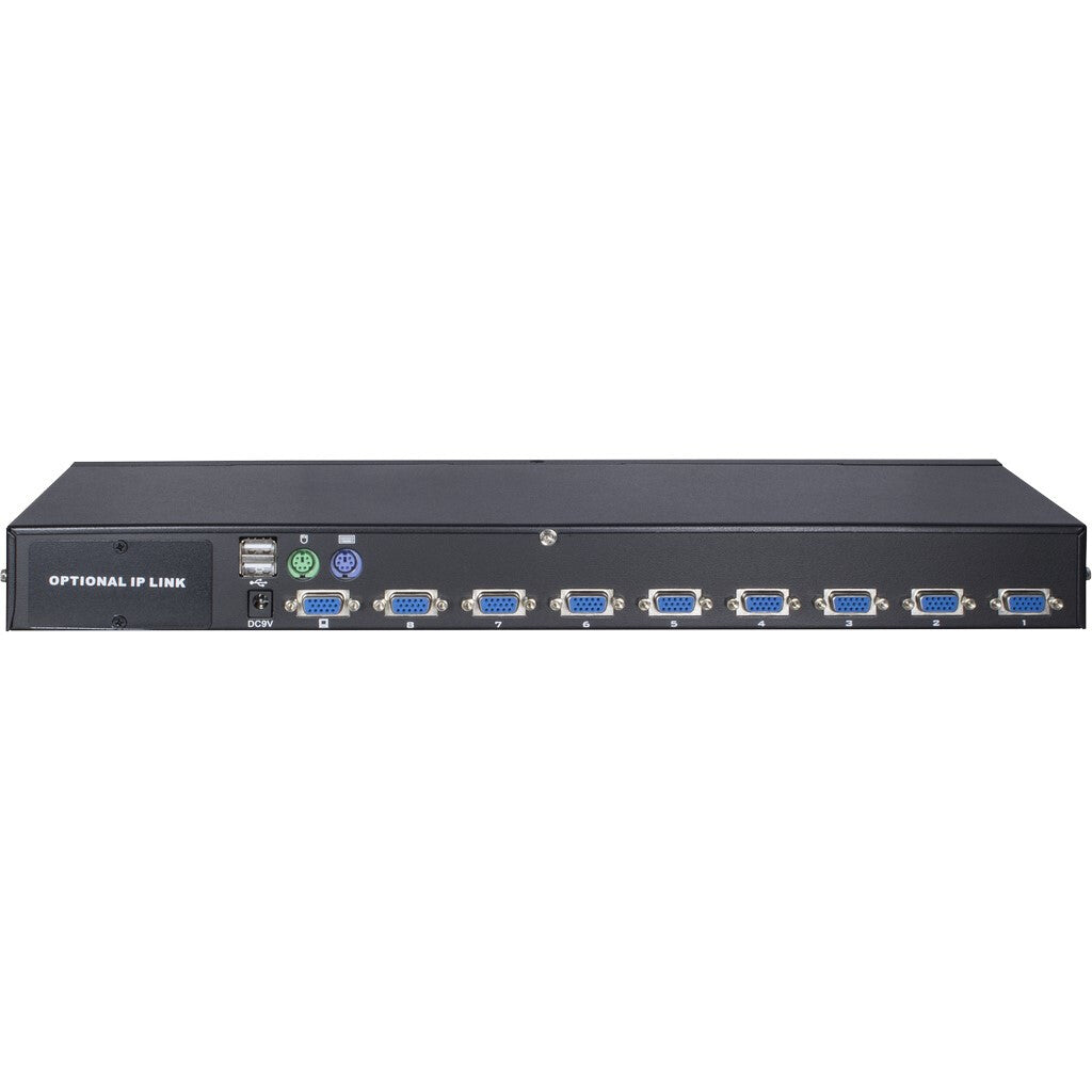 Inter-Tech KVM AS-9108DU KVM-switchar Rackmontering Svart