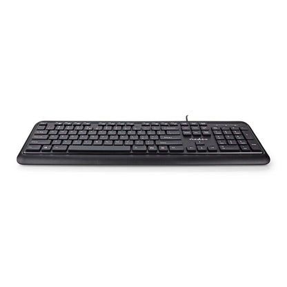 Nedis KBMU200BKUS tangentbord Kontor USB QWERTY Amerikanskt internationellt Svart