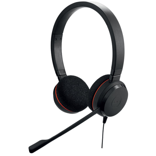 Jabra Evolve 20 Headset Kabel Huvudband Kontor/callcenter USB Type-C / USB Type-A Svart