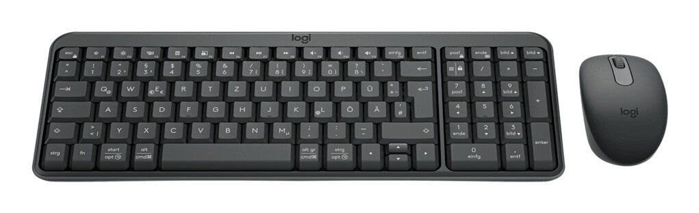 Logitech MK250 Compact Bluetooth Wireless Combo tangentbord Mus inkluderad Universal Trådlös RF + Bluetooth QWERTZ tyska grafit