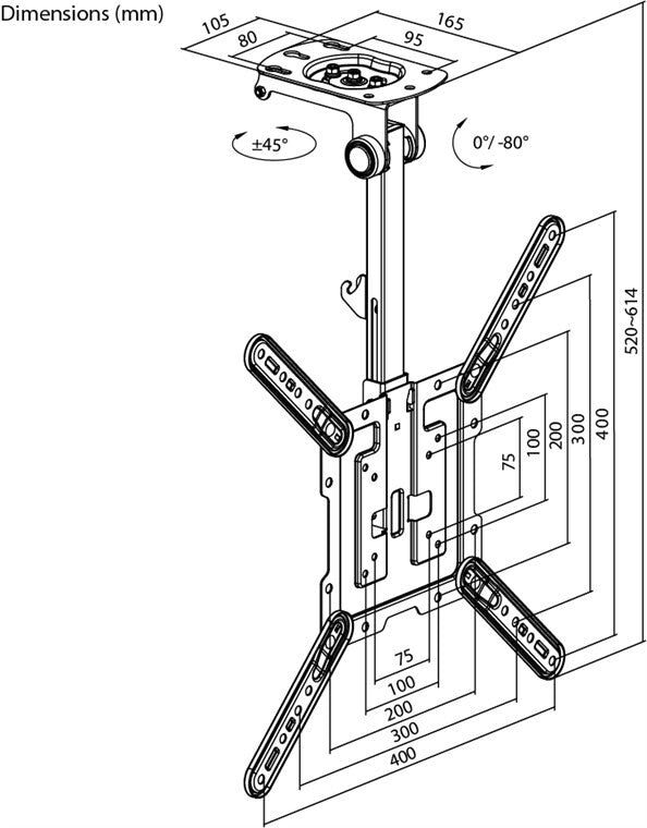 Goobay 70824 tv-fäste 139,7 cm (55")