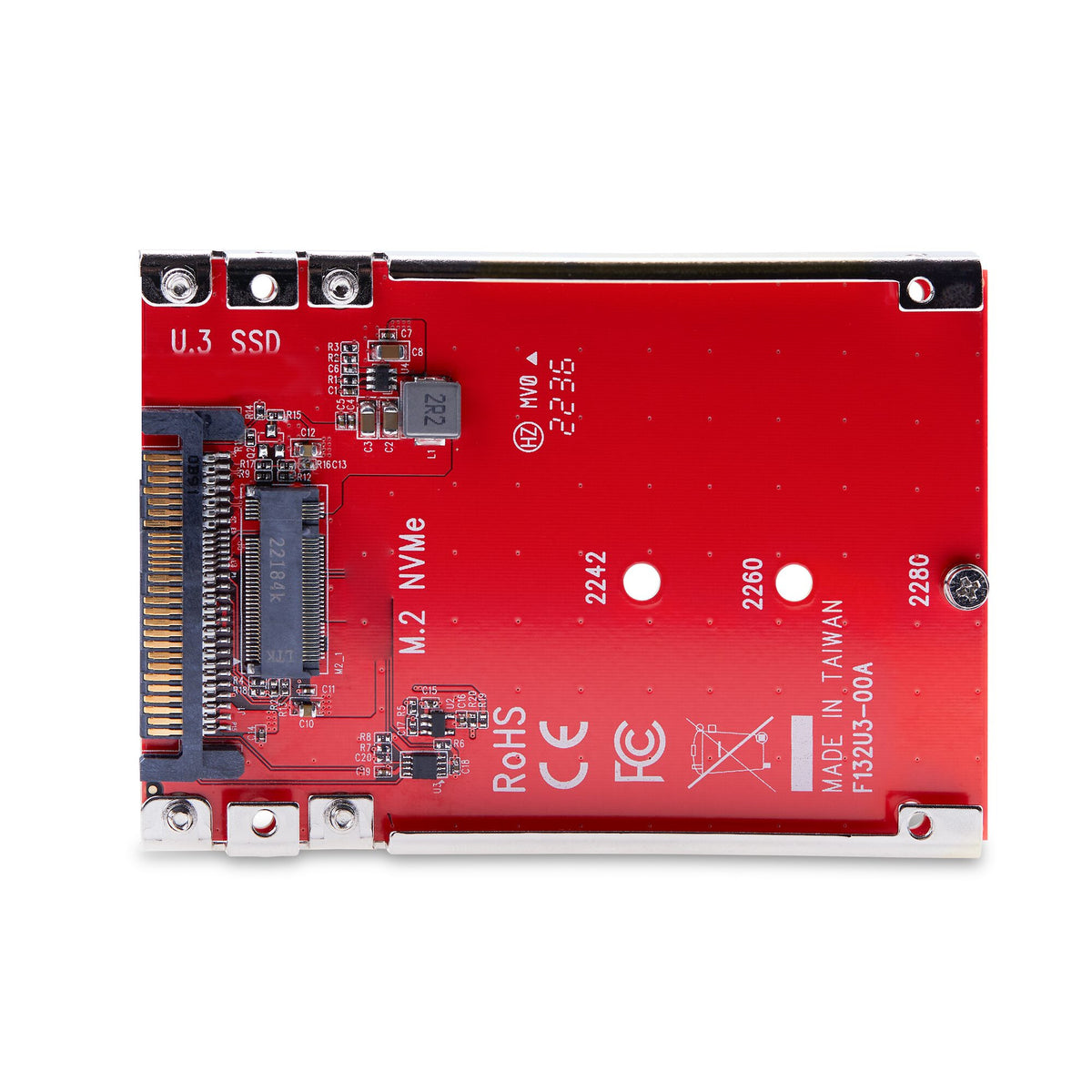 StarTech.com M.2- till U.3-adapter för M.2 NVMe SSD-enheter, PCIe M.2-enhet till 2,5-tums U.3-värdadapter/-konverterare (SFF-TA-1001), TAA-kompatibel - 2,5-tums enhetsformfaktor