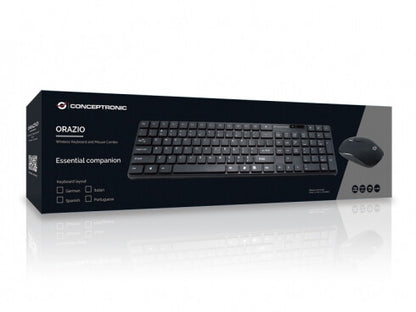 Conceptronic Orazio tangentbord Mus inkluderad Hem RF Trådlös QWERTY Italiensk Svart