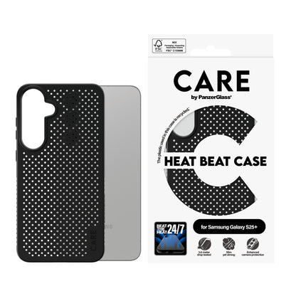PanzerGlass CARE™ by ® Case Heat Beat Samsung Galaxy S25+ mobiltelefonfodral Mobilskal Svart