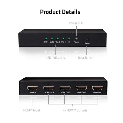 CLUB3D HDMI 2.0 UHD Splitter 4 Ports