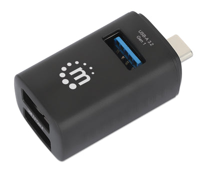 Manhattan 180993 gränssnittshubbar USB 3.2 Gen 1 (3.1 Gen 1) Type-C 5000 Mbit/s Svart