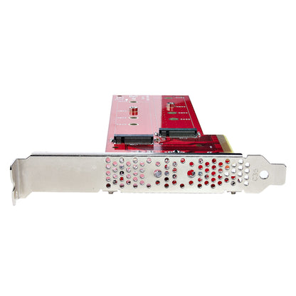 StarTech.com Dubbla M.2 PCIe SSD-adapterkort, PCIe x8/x16 till dubbla NVMe- eller AHCI M.2 SSD-diskar, PCI Express 4.0, 7,8 GBps/disk, bifurkation krävs - Windows-/Linux-kompatibel