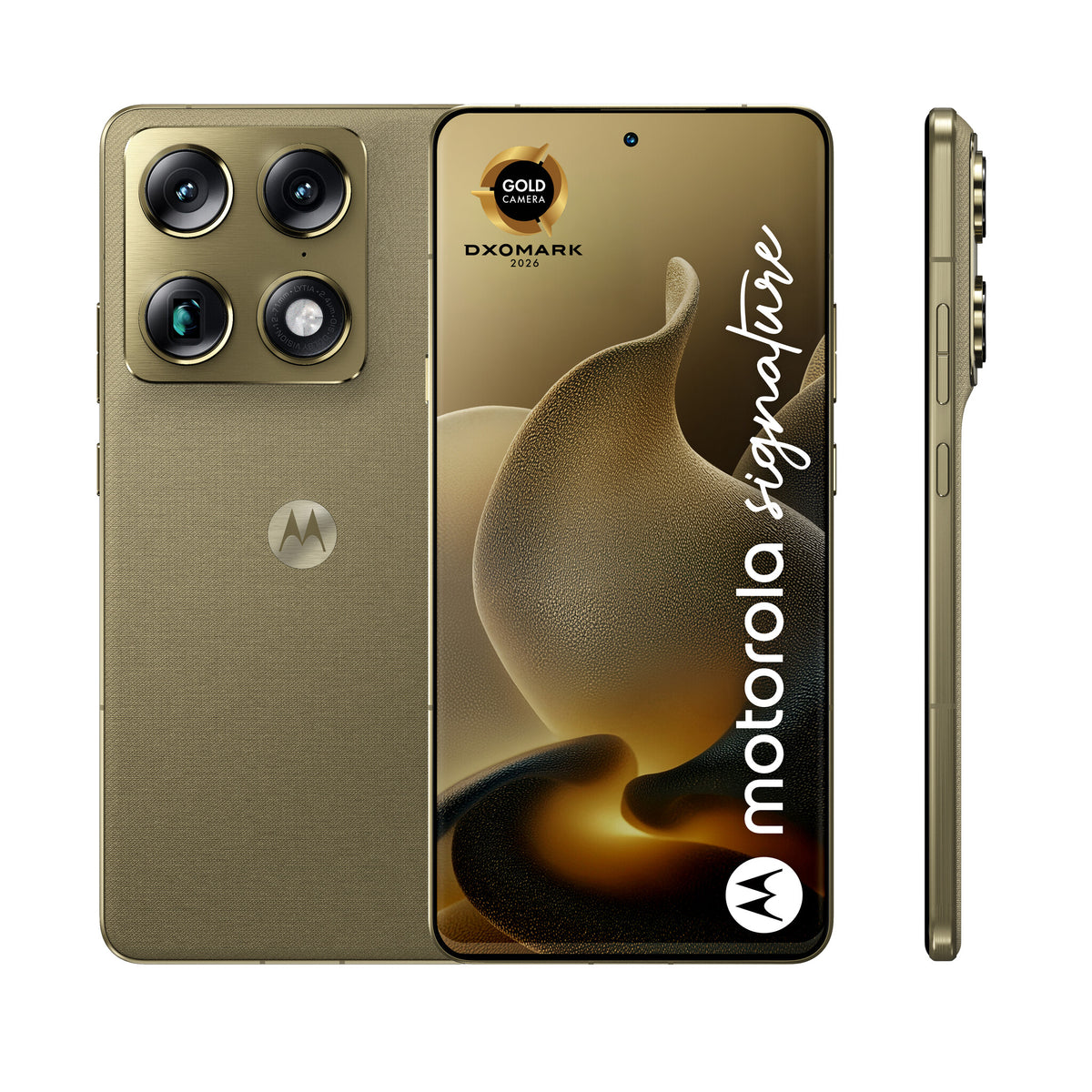 Motorola signature 17,2 cm (6.78") Dubbla SIM-kort Android 16.0 5G USB Type-C 16 GB 512 GB 5200 mAh Guld