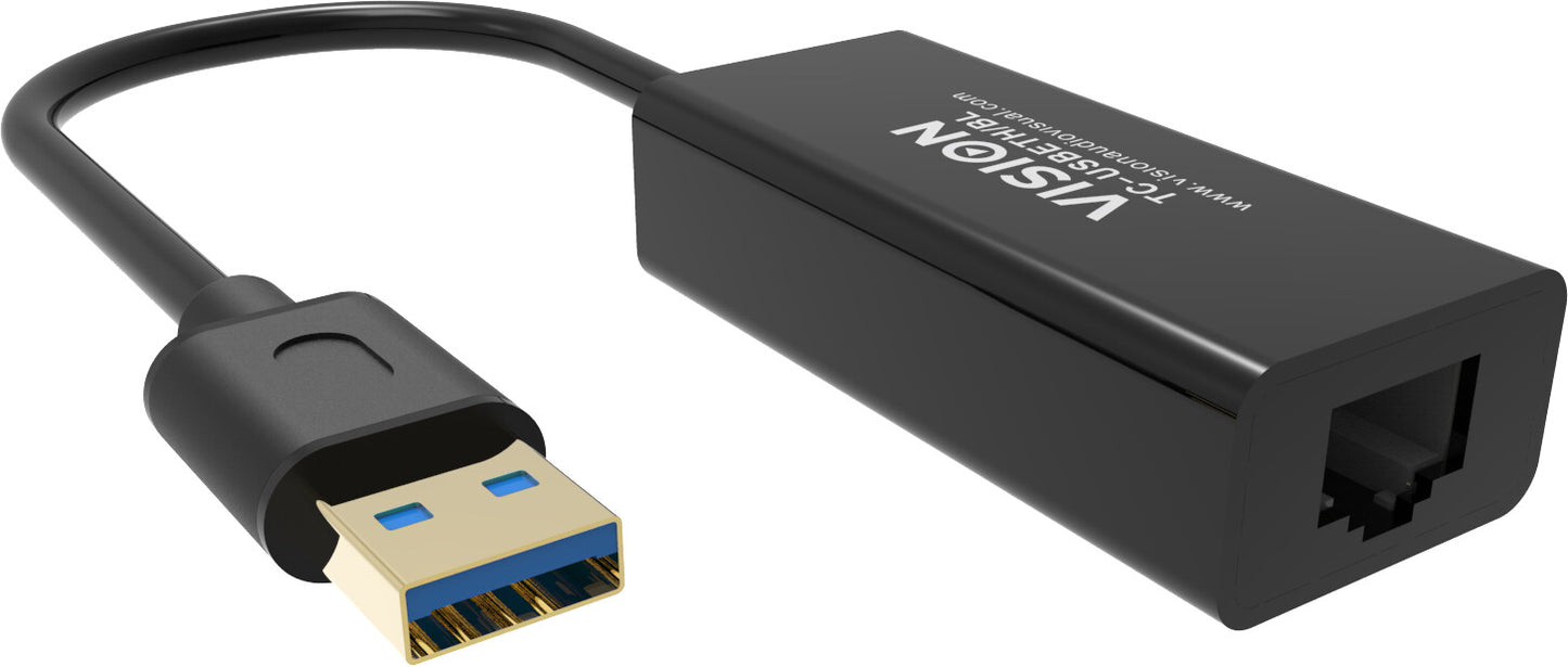 Vision TC-USBETH/BL nätverkskort Ethernet