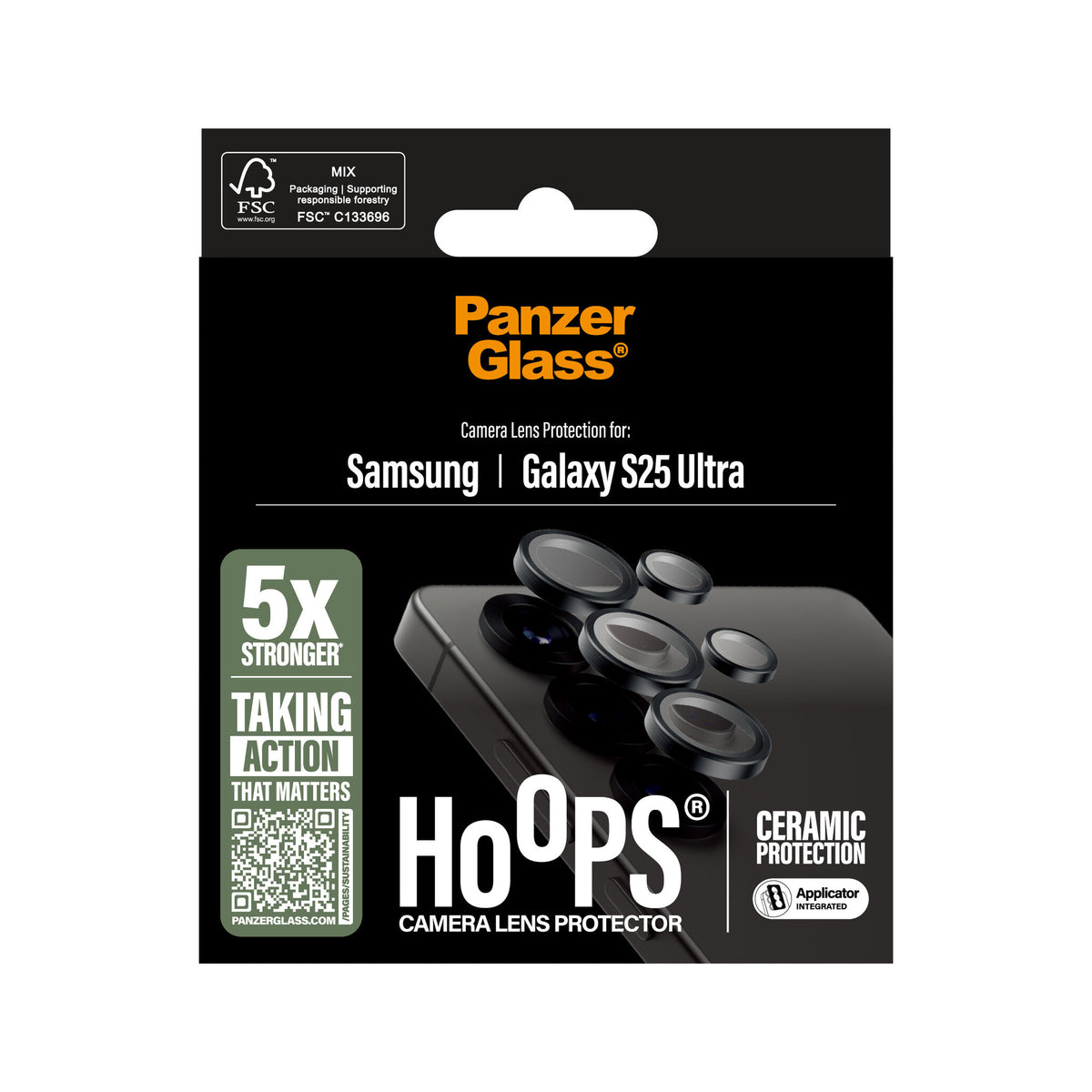 PanzerGlass ® Hoops® Ceramic Camera Lens Protector Samsung Galaxy S25 Ultra Genomskinligt skärmskydd 1 styck