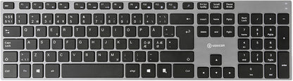 Voxicon Slim Metal 295 tangentbord RF Trådlös QWERTY Nordic Svart, Grå