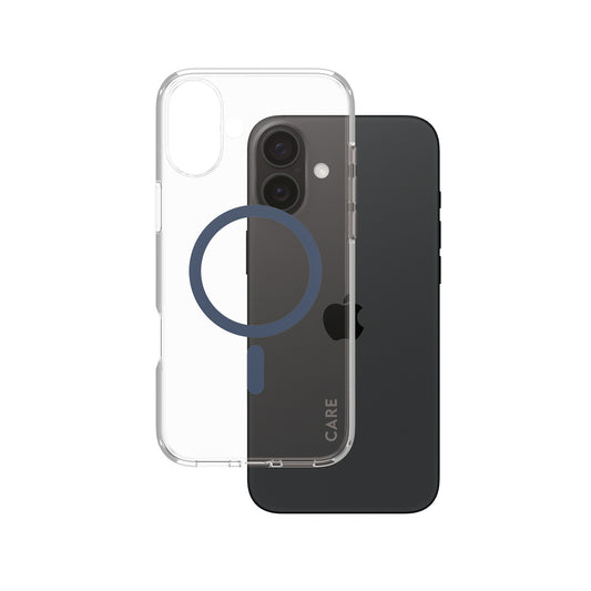 PanzerGlass CARE by ® Flagship Case Transparent Urban Combat w. Blue MagSafe iPhone 16 Plus mobiltelefonfodral Omslag