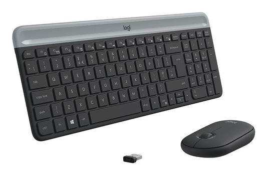 Logitech 920-009204 tangentbord Mus inkluderad Universal RF Trådlös QWERTY Amerikanskt internationellt grafit