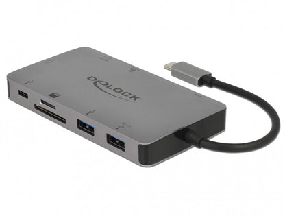 DeLOCK 87735 dockningsstationer för bärbara datorer Kabel USB 3.2 Gen 1 (3.1 Gen 1) Type-C Grå