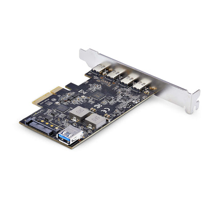 StarTech.com USB PCIe-kort med 5 portar, USB 3,2 10 Gbps, PCI Express-kort med 4x USB-C-portar, 1x USB-A intern port, USB PCIe-kontrollerkort, Windows/macOS/Linux