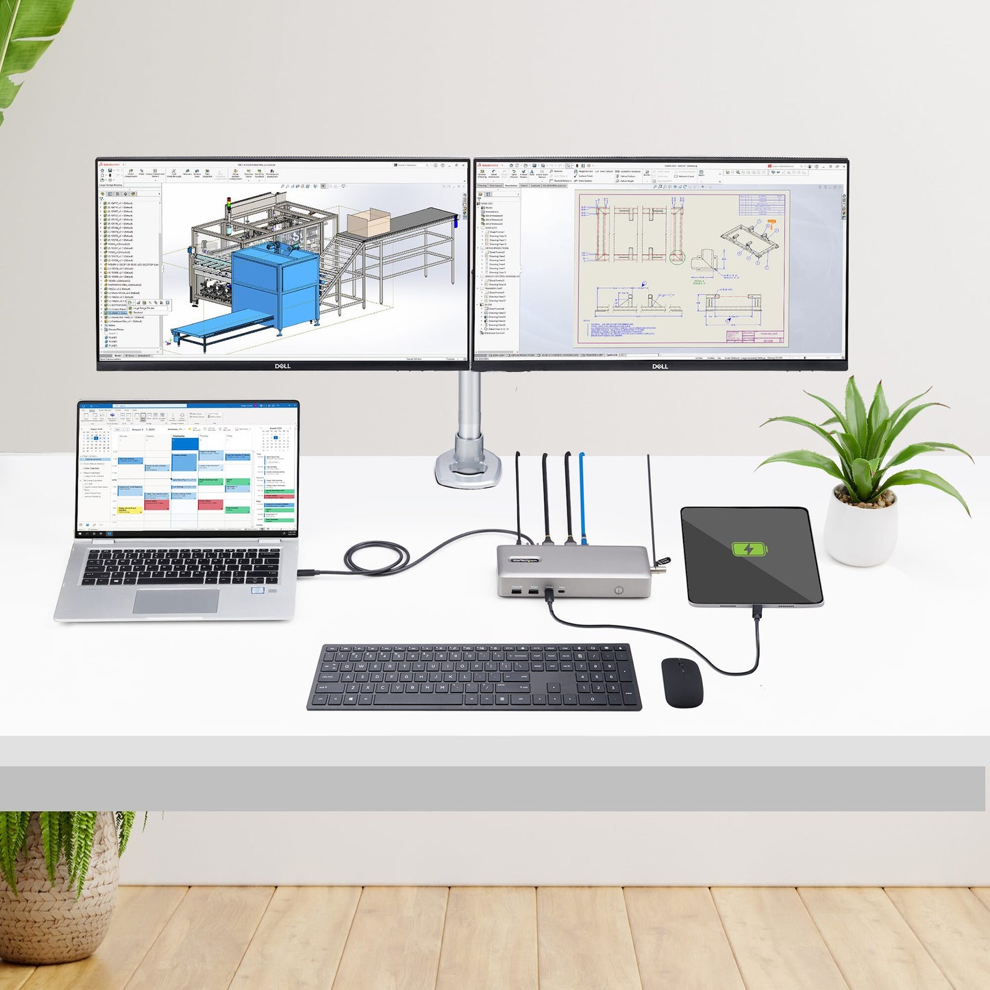 StarTech.com USB4-dockningsstation, USB-C 40 Gbps, dubbel video-HDMI, upp till 2x 4K 60 Hz 4:4:4 (RGB) eller 2x 4K 120 Hz 4:2:2, dockningsstation för flera bildskärmar, 6x USB, 2,5 GbE, 100 W PD