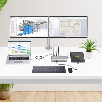 StarTech.com USB4-dockningsstation, USB-C 40 Gbps, dubbel video-HDMI, upp till 2x 4K 60 Hz 4:4:4 (RGB) eller 2x 4K 120 Hz 4:2:2, dockningsstation för flera bildskärmar, 6x USB, 2,5 GbE, 100 W PD