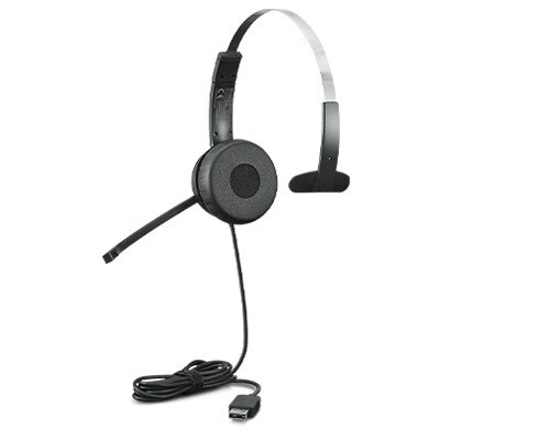 Lenovo 100 Mono Headset Kabel Huvudband Kontor/callcenter USB Type-A Svart