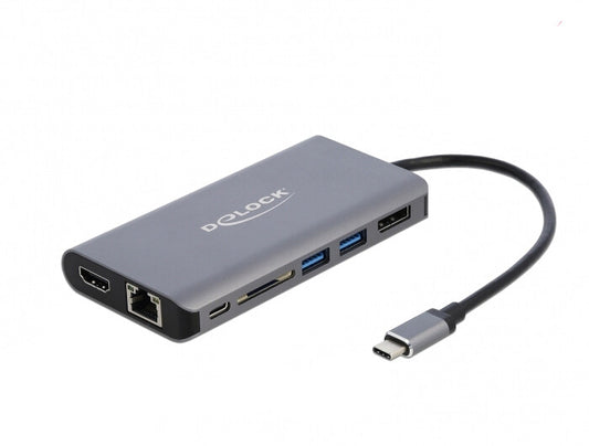 DeLOCK 87683 dockningsstationer för bärbara datorer Kabel USB 3.2 Gen 1 (3.1 Gen 1) Type-C Grå