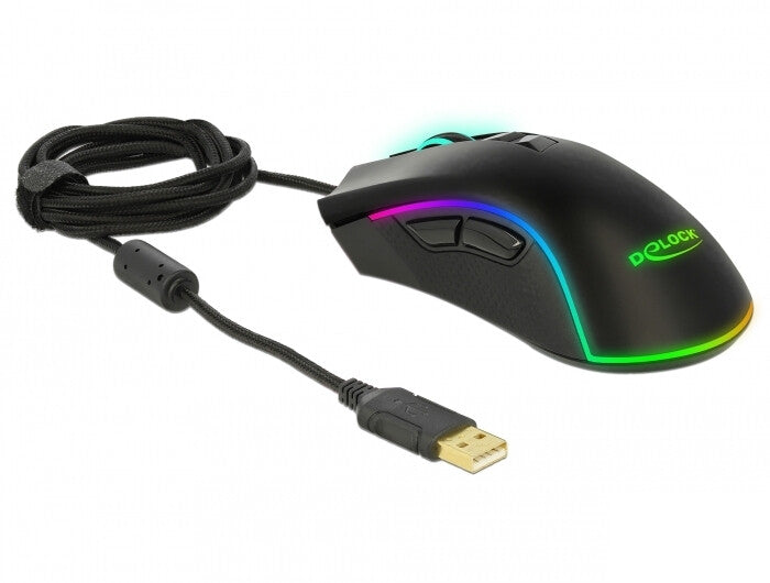 DeLOCK 12670 datormöss Spela högerhand USB Type-A Optisk 10000 DPI