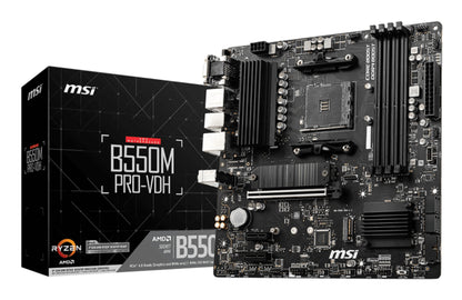 MSI B550M PRO-VDH moderkort AMD B550 Uttag AM4 micro ATX