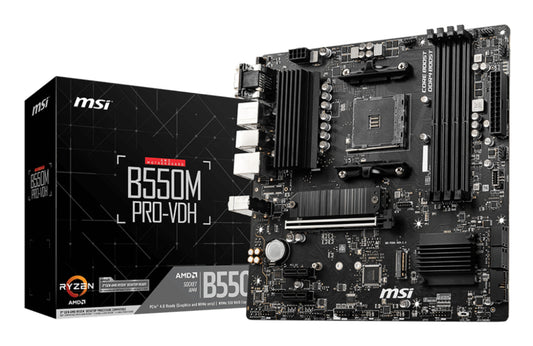 MSI B550M PRO-VDH moderkort AMD B550 Uttag AM4 micro ATX