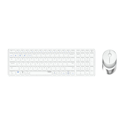 Rapoo 9750M tangentbord Mus inkluderad Hem Trådlös RF + Bluetooth QWERTZ tyska Vit