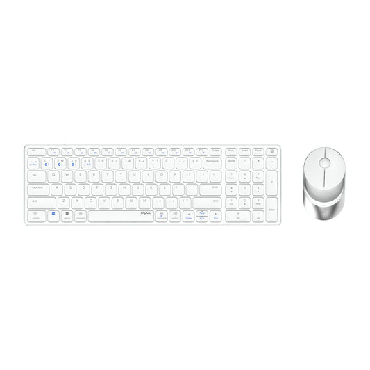 Rapoo 9750M tangentbord Mus inkluderad Hem Trådlös RF + Bluetooth QWERTZ tyska Vit