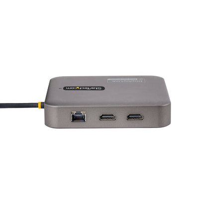 StarTech.com USB C-dockningsstation, dubbel 4K 60 Hz HDMI kompatibel med Macbook Pro (M1/M2/M3/M4) och Windows, USB-A/USB-C 10 Gbps hubb, 100 W strömförsörjning, GbE, SD, 56 cm kabel