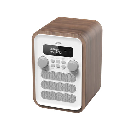 Denver DAB-48WHITE Personal Digital Vit, Trä