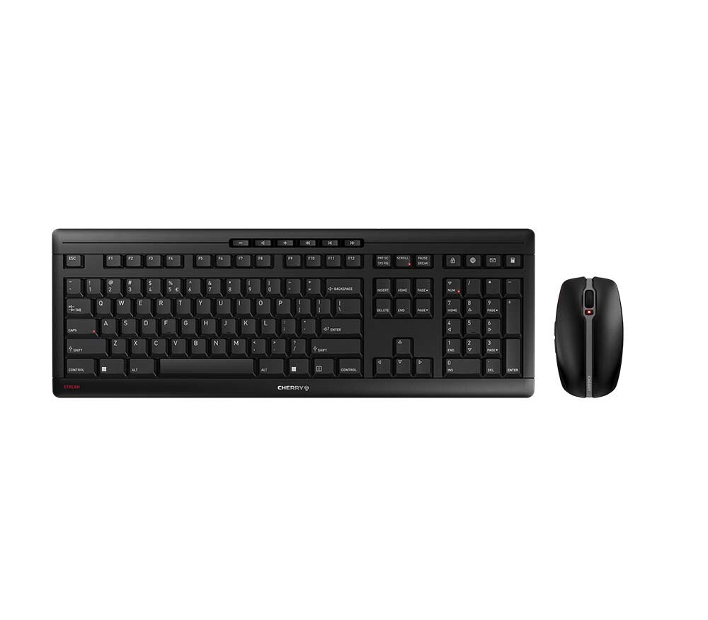 CHERRY Stream Desktop tangentbord Mus inkluderad Kontor RF Trådlös QWERTY Engelska (USA) Svart